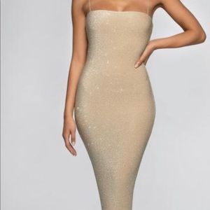 Midi gold shimmer dress